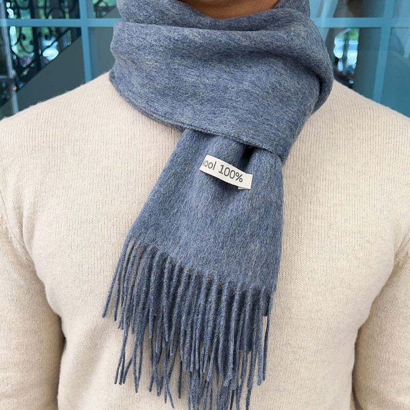 linişte 100% Wool Scarf - Men and Women Winter Warm Soft Luxurious Solid Colors Gift Box - Image 5